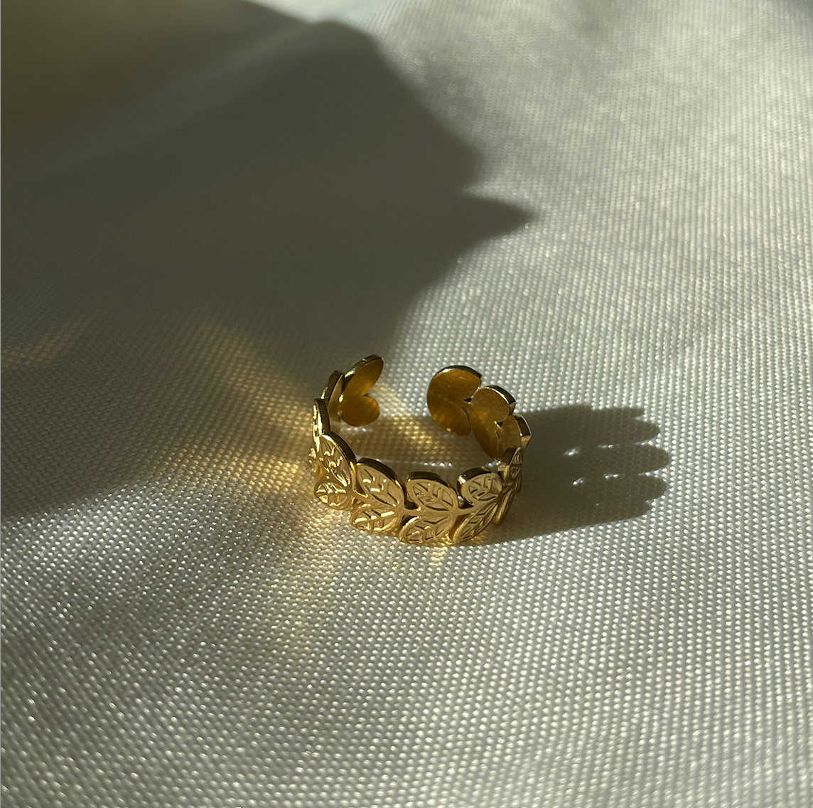Bague feuille large
