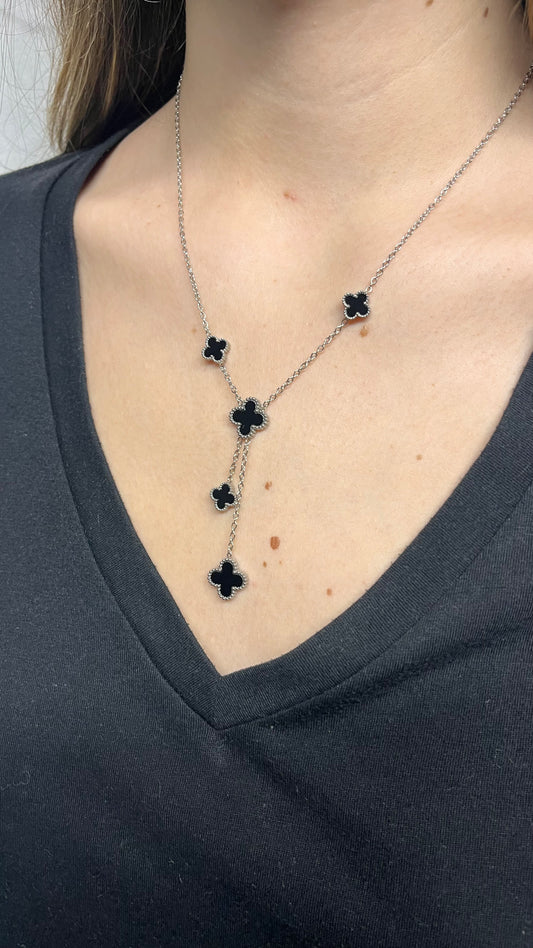 Collier long trèfle Silver edition