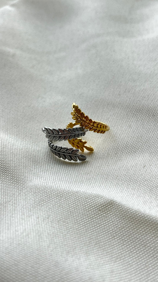 Bague feuille torsadé