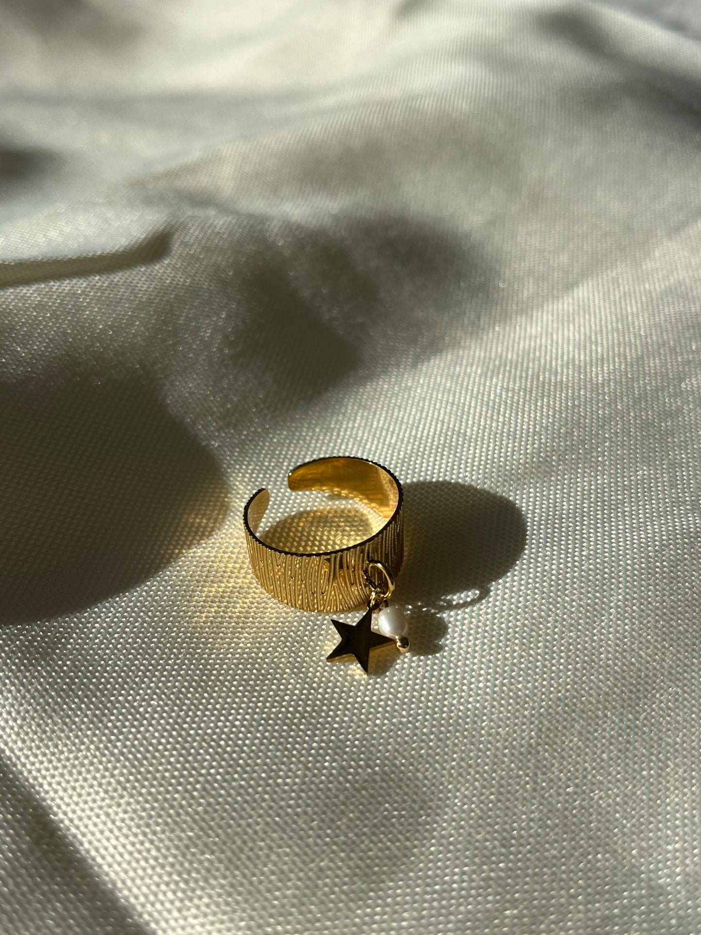 Bague breloque étoile et perle