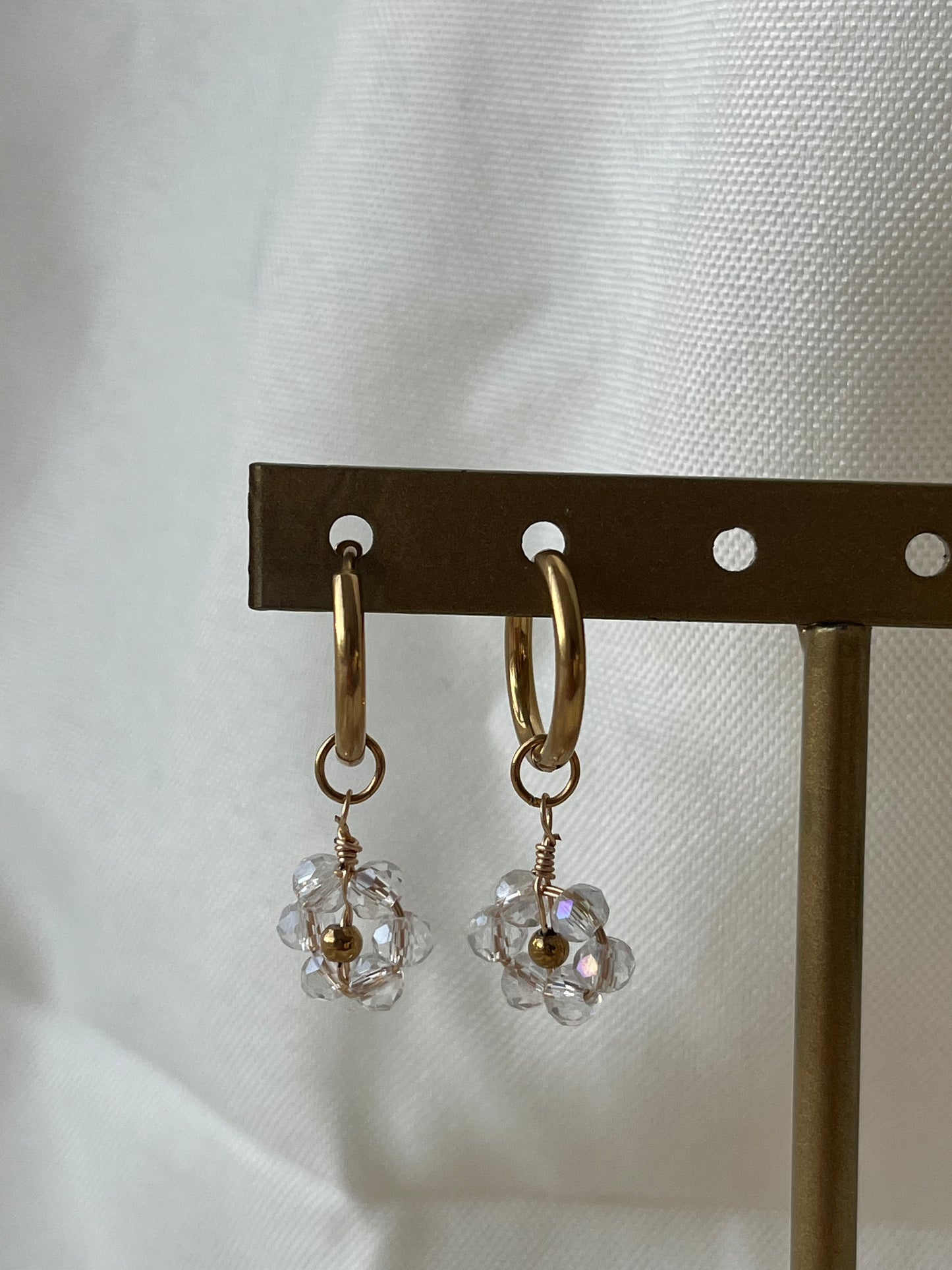Boucles d'oreilles fleurs colorées