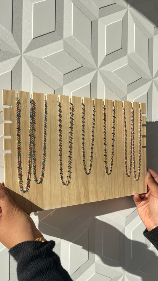 Collier perles colorées fin