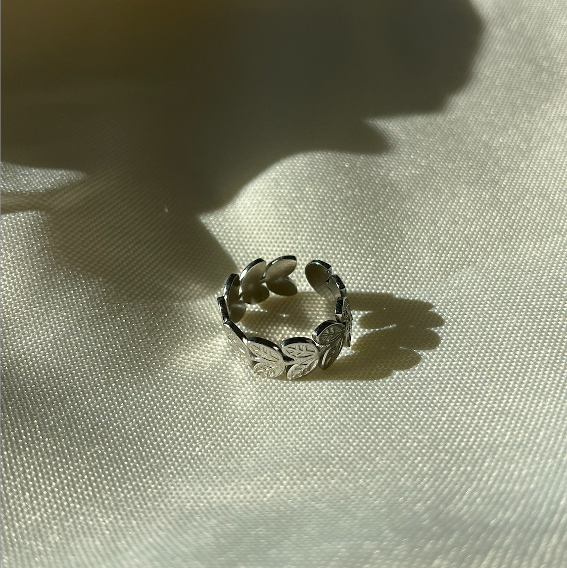 Bague feuille large