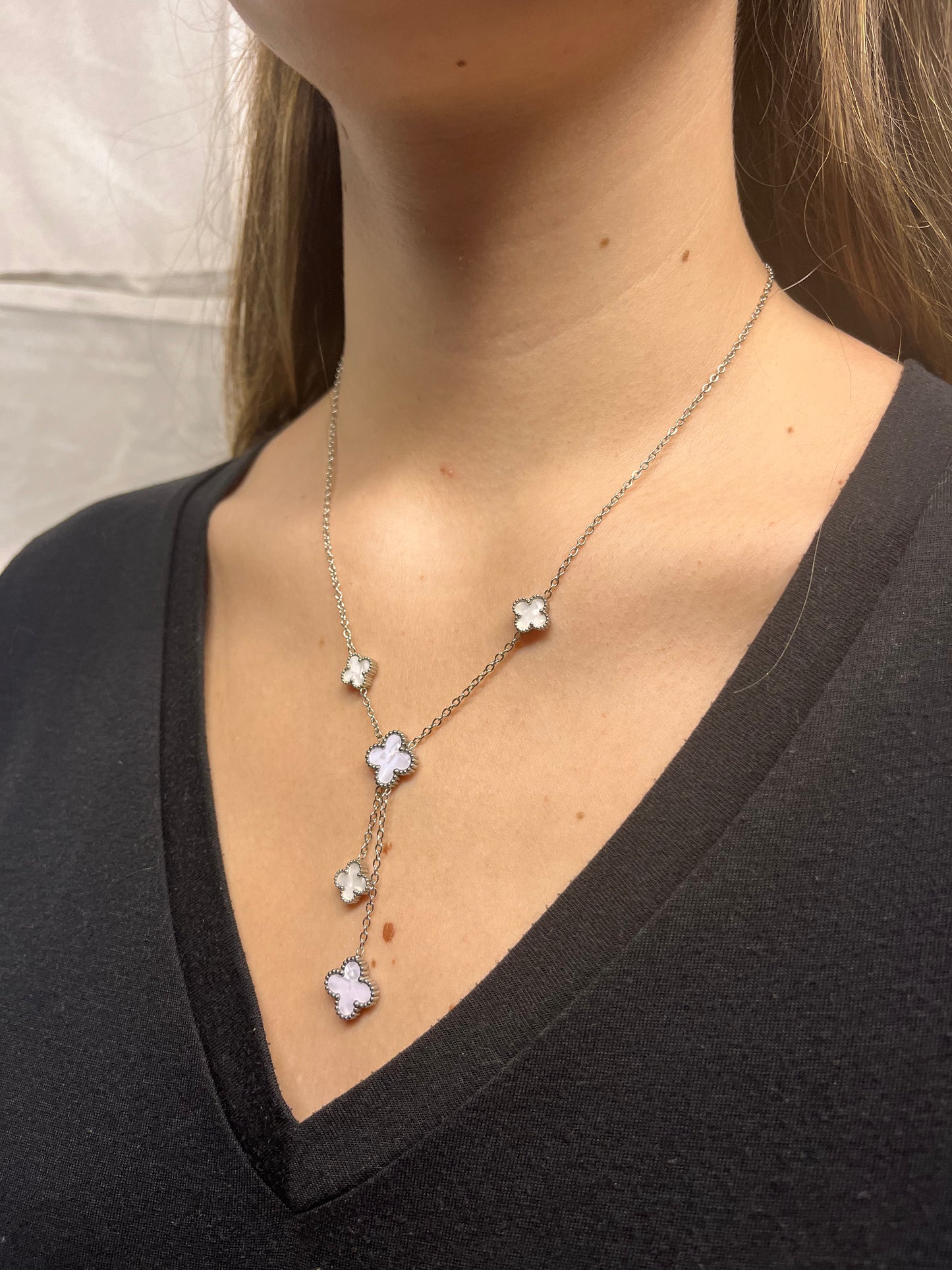Collier long trèfle Silver edition